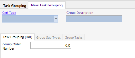 New Task Grouping Record