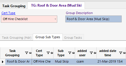 Sub Type Specific Task Grouping